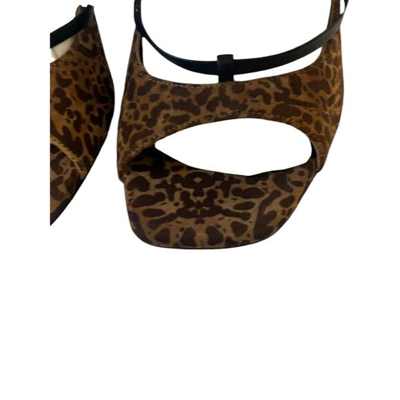 NEW Lita by Ciara Solid Square Toe Strappy Heels •37/ US 6• Pumps Cheetah Wrap - Picture 5 of 16